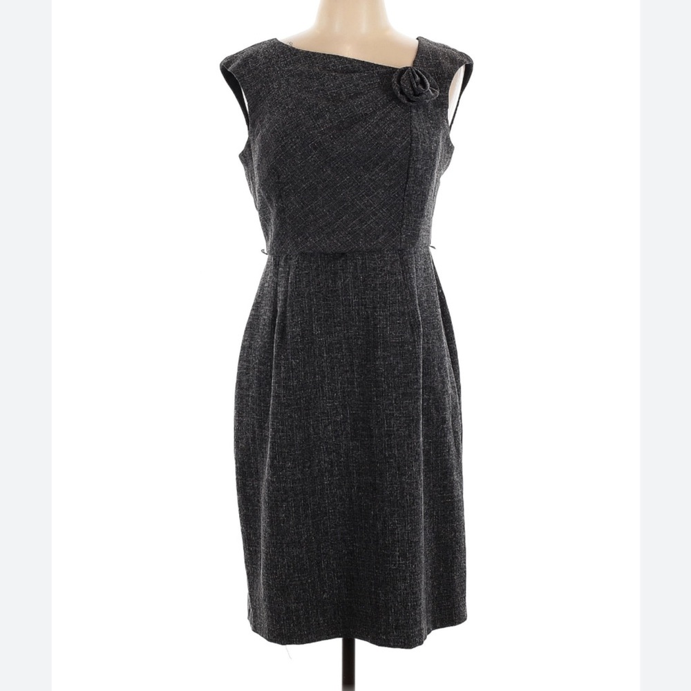 Connected Apparel Gray Tweed Style Cap Sleeve Size 10 Dress